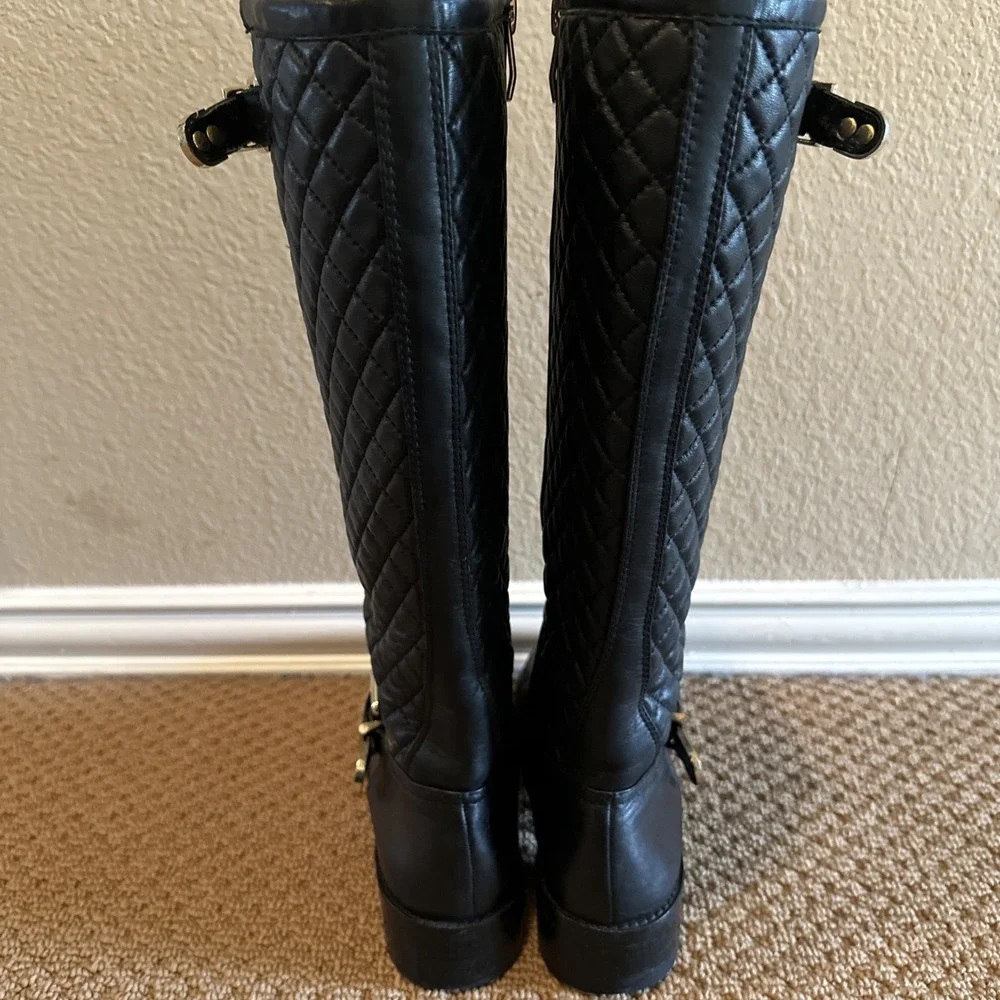 Vince Camuto Wenters Quilted Tall Riding Boot Equestrian‎ Elegant LeatherSize 8B